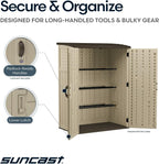Suncast Outdoor Storage Shed, Water Resistant Resin Vertical Outdoor Storage - Image 4