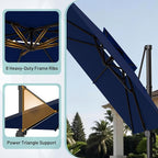 12×12 FT Double-Top Cantilever Patio Umbrella, Outdoor Umbrellas - Image 4