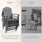 Oversized Stackable Adirondack Chair Set of 4, HDPE Fire Pit Chair | All-Weather - Image 6