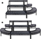 aboxoo 3-Tier Stair Style Metal Plant Stand, Large Indoor Outdoor Shelf | Holds - Image 3