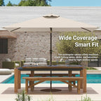 6.5' x 10' Rectangular Patio Umbrella Large Outdoor Market Umbrella w/UV - Image 8