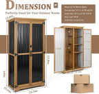 Outdoor Storage Cabinet, Wood & Metal Storage Shed - Image 2