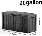90 Gal Waterproof Outdoor Storage Box UV Resistant Deck Box | Large resin - Image 2