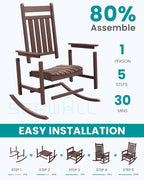 SERWALL Outdoor Rocking Chair, Oversized Rocking Chair - Image 8