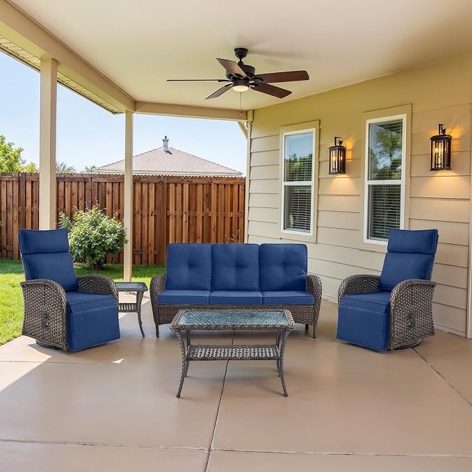 Dual-Adjust Swivel Outdoor Recliner Chair Set of 3 - Image 2