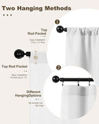 Outdoor Curtains for Patio Waterproof Rod Pocket 8 Pcs 54x84 Inch White | - Image 3