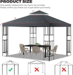 10x10 FT Gazebo Replacement Top, Canopy Replacement Cover Double Tiered - Image 2