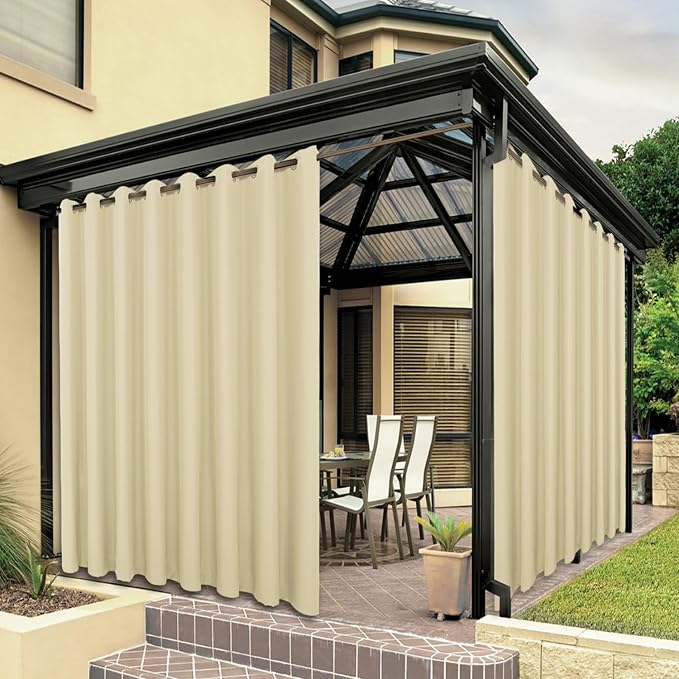 BONZER Wide Waterproof Outdoor Curtains by Bonzer
