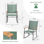 Shintenchi 2 Pcs Outdoor Rocking Chairs Set, Upgraded High Back Patio Rocking - Image 3