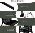 Giantex Patio Chairs Set of 4, Stackable Outdoor Dining Chairs - Image 8