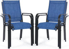 Patio Chairs Set of 4, Stackable Outdoor Dining Chairs, All Weather Breathable by WENTUM