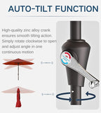 9FT Auto-Tilt Patio Umbrella|Outdoor Market Table Umbrella - Image 2