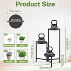 iDavosic.ly Plant Stand Indoor Outdoor, 3 Tier Metal Corner Shelf, Folding - Image 3