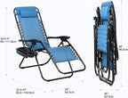 Nazhura Set of 2 Relaxing Recliners Patio Chairs Adjustable Steel Mesh Zero - Image 3