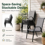 Majnesvon Outdoor Patio Chairs Set of 6, Stackable Patio Chairs, Front Porch - Image 5