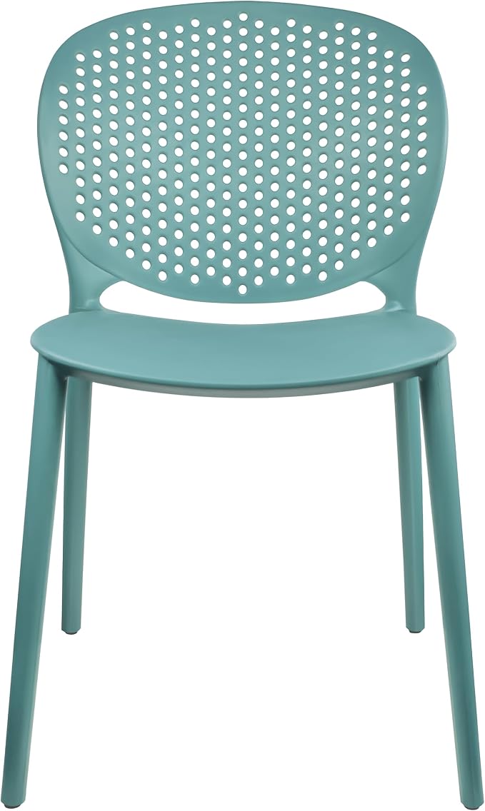 2xhome Set of 2 Patio Dining Chairs | Modern Stackable Outdoor Pool Side Chair - Image 7