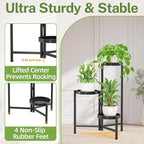 iDavosic.ly Plant Stand Indoor Outdoor, 3 Tier Metal Corner Shelf, Folding - Image 5