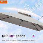 PURPLE LEAF Sunbrella Cantilever Patio Umbrella 12' X 12' Cast Ash | Sunbrella - Image 4
