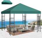 10x10 Gazebo Canopy Replacement Top, 300D High-Density Waterproof Single Layer by Bsteciar