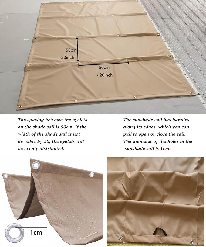 Retractable Waterproof Wave Sun Shade Canopy Pergola Cover Shade Sail Awning 5' - Image 4