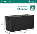 YITAHOME 80 Gallon Outdoor Storage Box | Large Water Resistant Resin Deck Box - Image 7