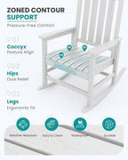 SERWALL Outdoor Rocking Chair Set of 2, Oversized Rocker - Image 3
