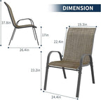 Amopatio Patio Chairs Set of 4, Outdoor Stackable Dining Chairs - Image 3