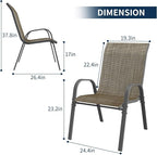 Amopatio Patio Chairs Set of 8, Outdoor Stackable Dining Chairs - Image 2