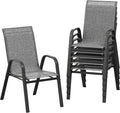 Patio Chairs Set of 6, Stackable Chairs by GarveeLife