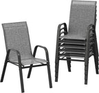 Patio Chairs Set of 6, Stackable Chairs by GarveeLife