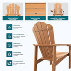 THOEOE Stackable Adirondack Chair Set of 4, All-Weather HDPE Fire Pit Chair | - Image 6