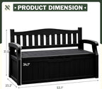 Flamaker 80 Gallon Storage Bench, Deck Box - Image 3
