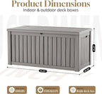 ROJIK 150 Gallon Outdoor Storage Box Waterproof, Weatherproof Deck Boxes - Image 3