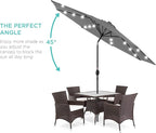 Best Choice Products 10ft Solar Polyester LED Lighted Patio Umbrella w/Tilt - Image 2