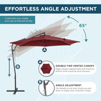 10FT Outdoor Offset Umbrella, Cantilever Patio Umbrella - Image 3