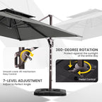 10x10 FT Outdoor Cantilever Patio Umbrella - Image 3