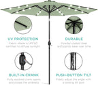 Best Choice Products 10ft Solar Polyester LED Lighted Patio Umbrella w/Tilt - Image 5