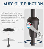 9FT Auto-Tilt Patio Umbrella|Outdoor Market Table Umbrella - Image 2