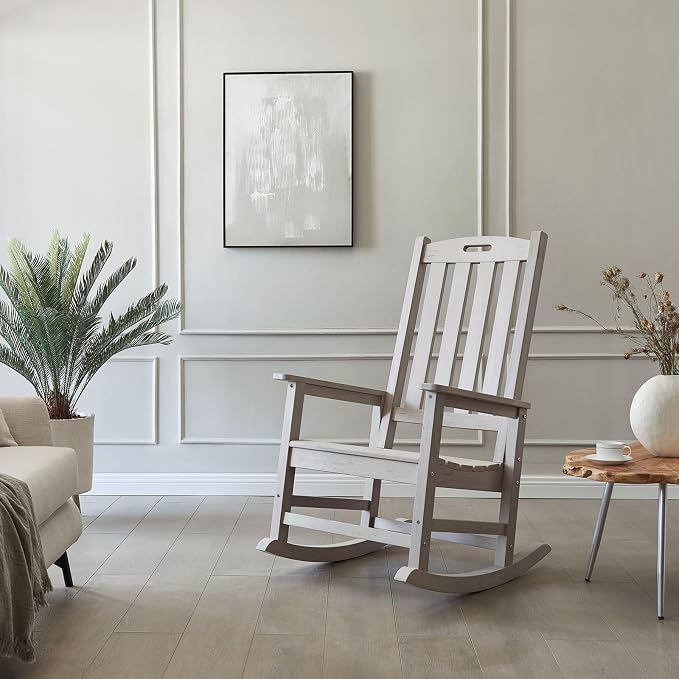 Oversized Outdoor Rocking Chair, HDPE Porch Rocker | High Back Rocking Chairs - Image 2