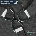 SUNNY GUARD Custom Size 8'x12'x14.4' Graphite Grey Sun Shade Sail Triangle UV - Image 6