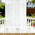Outdoor Sheer Curtains for Patio Waterproof, 2 Panels Rod Pocket Indoor/Outdoor - Image 5