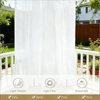 Outdoor Sheer Curtains for Patio Waterproof, 4 Panels Rod Pocket Indoor/Outdoor - Image 5