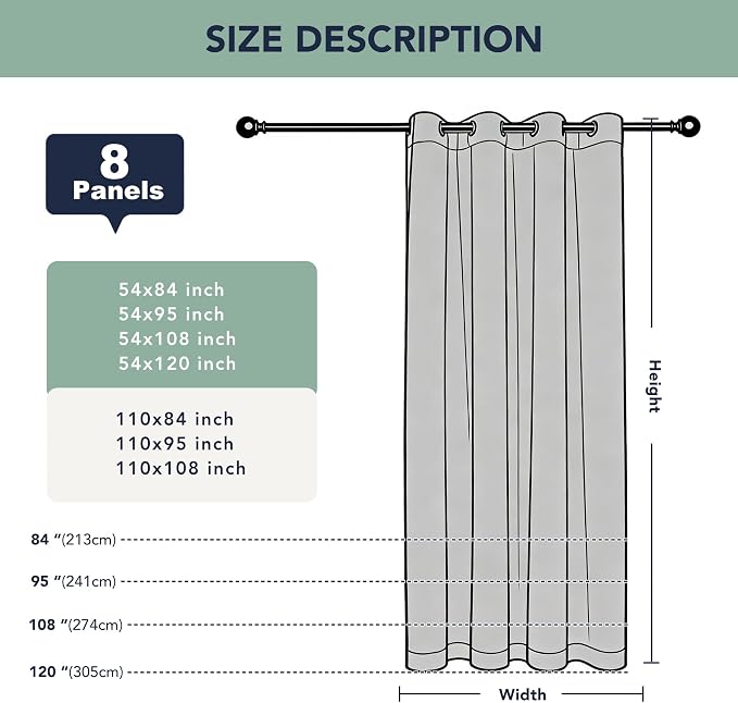 White Outdoor Curtains for Patio Waterproof, 8 Drape Panels | Privacy & - Image 7