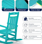 Oversized HDPE Outdoor Rocking Chair Set of 2, All-Weather, Aruba | Heavy Duty - Image 4
