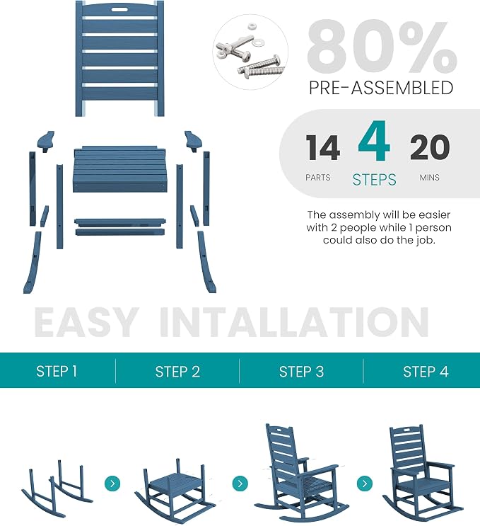 SERWALL Oversized Outdoor Rocking Chair - Image 8