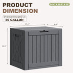 Greesum 40 Gallon Outdoor Deck Box, Resin Storage, Garden Tools, Pool Supplies - Image 7