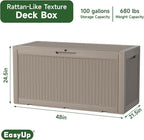 120 Gallon Waterproof Resin Outdoor Storage Box, Weatherproof Outdoor Bin - Image 2