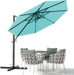 Devoko 10ft Cantilever Patio Umbrella, Round Large Outdoor Umbrella by DEVOKO
