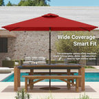 6.5' x 10' Rectangular Patio Umbrella Large Outdoor Market Umbrella w/UV - Image 8