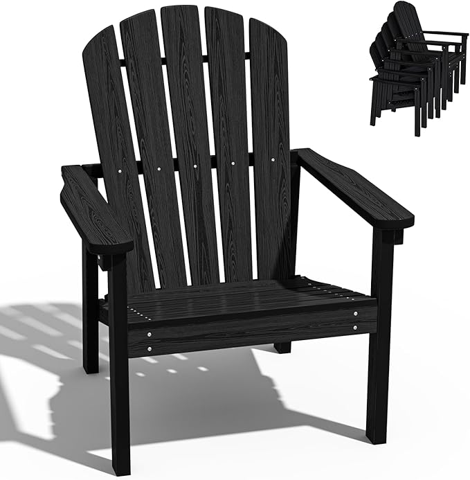 Compact Stackable Adirondack Chairs, All Weather HDPE, All-Weather by nevilywood